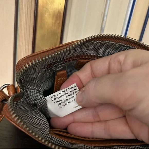 Spikes & Sparrow- Elegant Mini Tan Leather Crossbody/Travel Bag - Picture 10 of 14